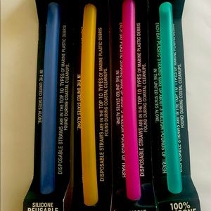 4 New silicone reusable straws by GC sili.Select your four colors